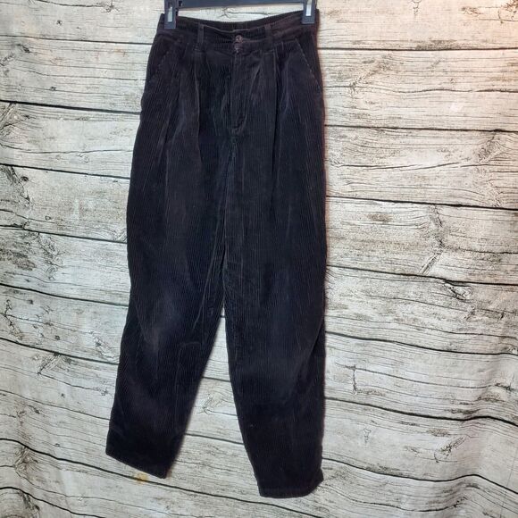 Vintage Benetton Black Velvet Pants Size Small - Picture 1 of 14